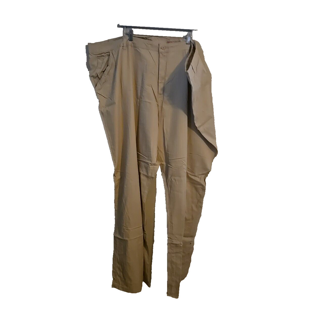 Woman Within Beige Straight Leg Classic Fit High Rise Casual Pants Womans Sz 38T